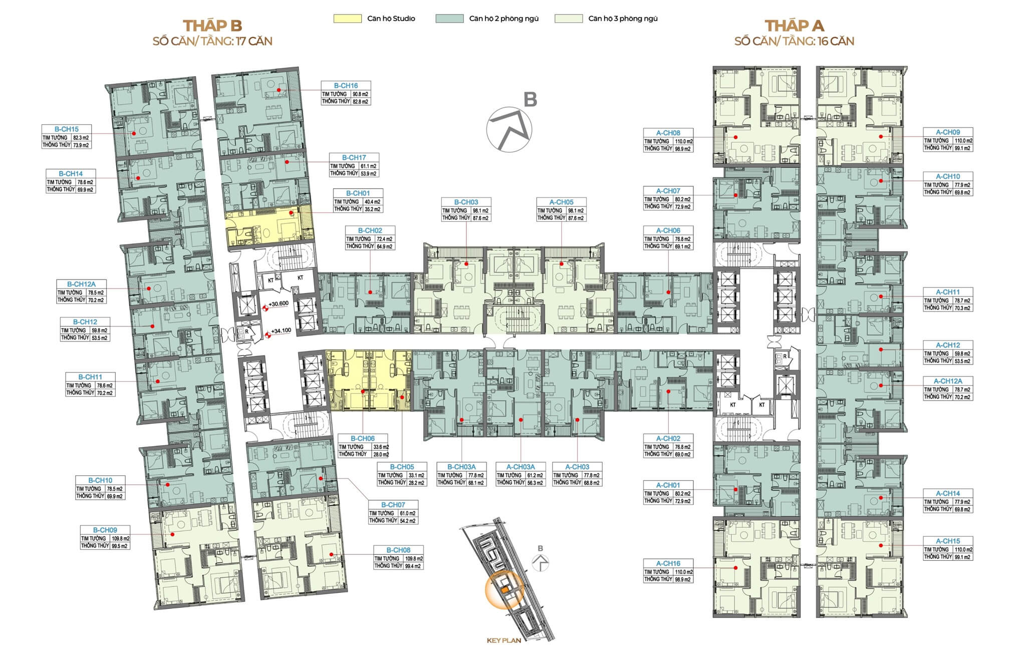 mặt bằng tòa legend 3 dự án Handico Sunshine Metropolis City Hà Nội