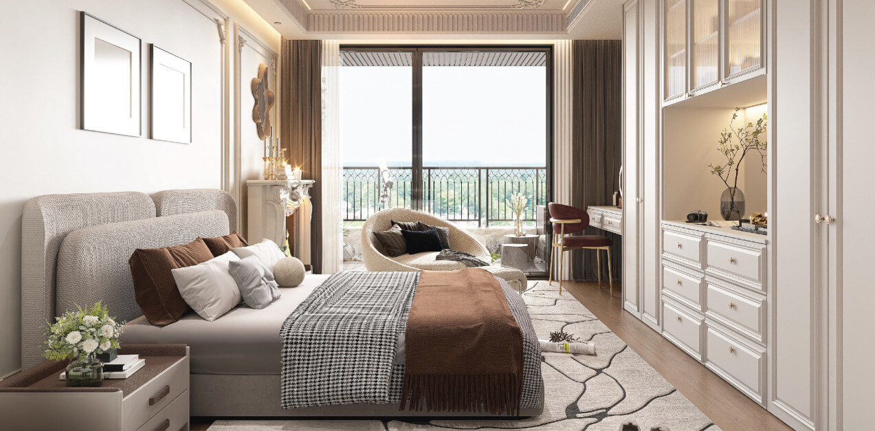 nội thất căn hộ 2 ngủ dự án Handico Sunshine Metropolis City hưng yên