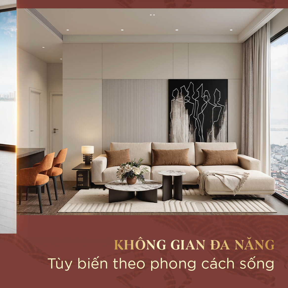 Căn hộ Flex Duo 2 phòng ngủ tại Handico Sunshine Metropolis City